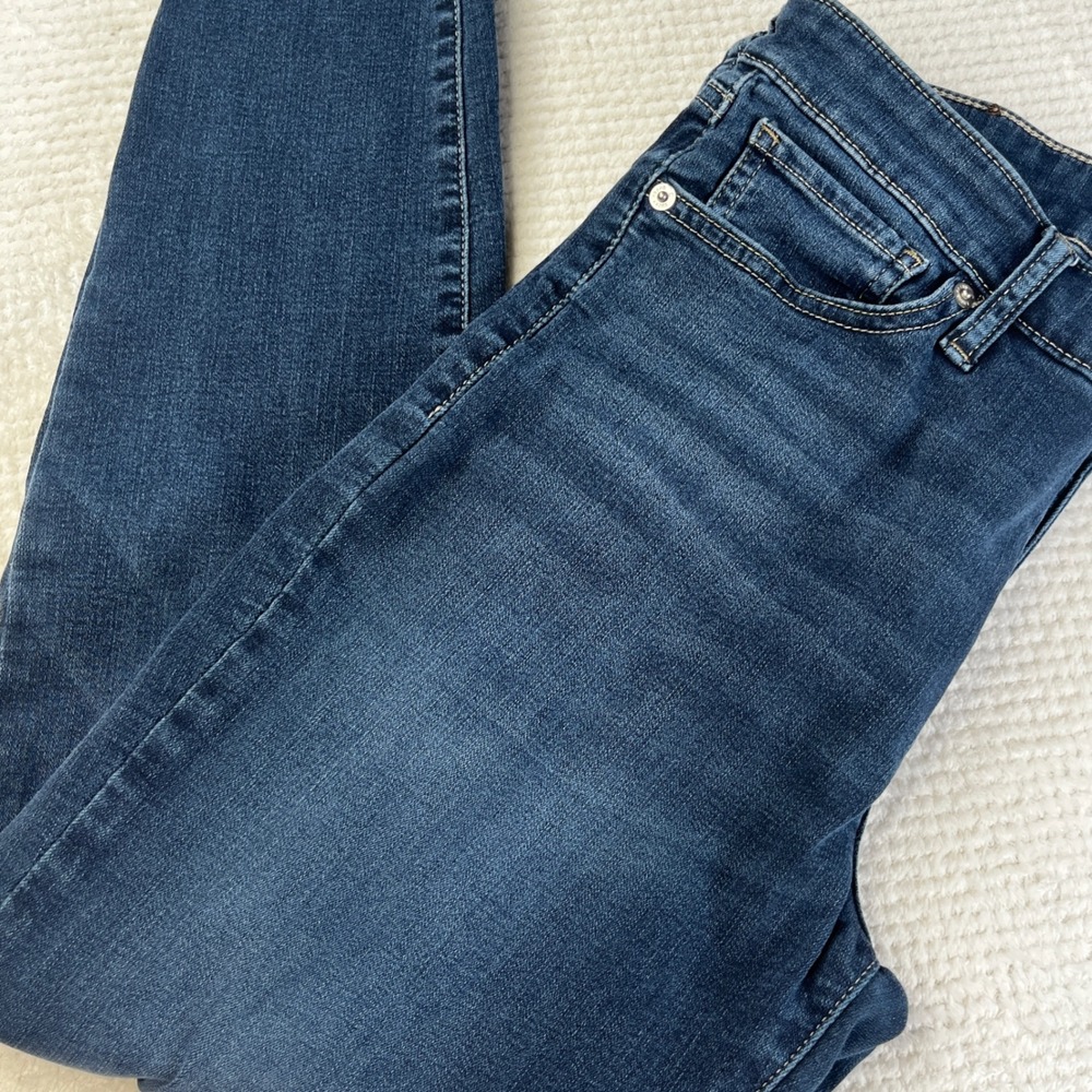 Lucky Brand Ava Super Skinny Jeans Dark Wash Raw Hem 10/30 High Rise Denim Pants